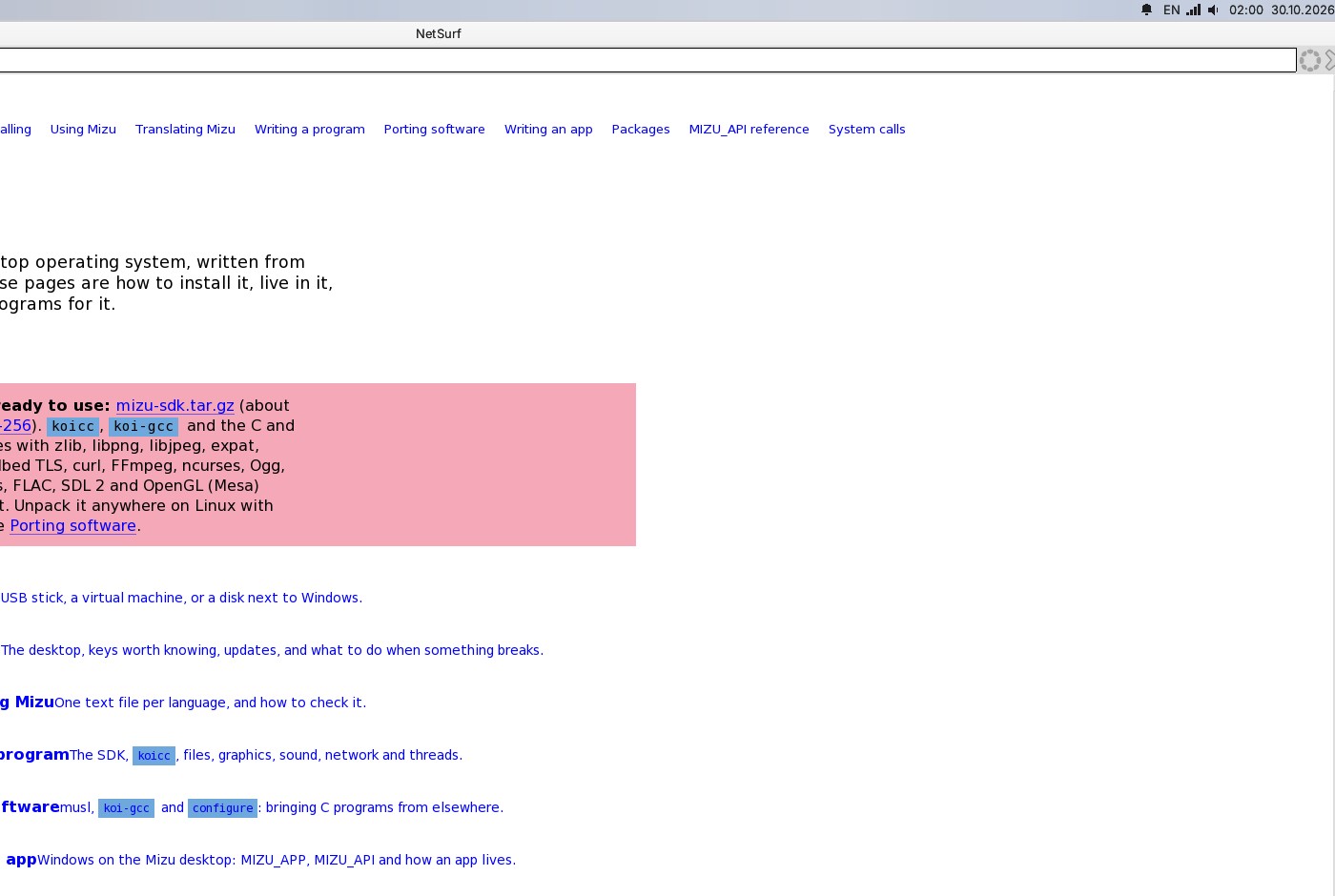 NetSurf, the web browser